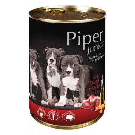 Piper Junior храна за куче с Телешки Сърца и Моркови 400 g