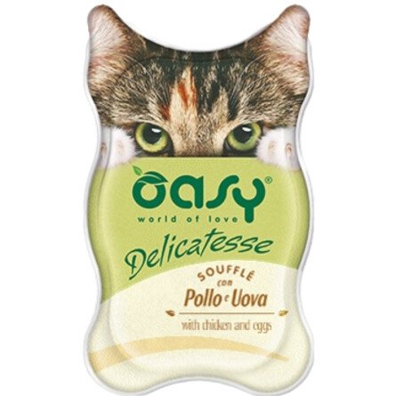 Oasy Delicatesse Пастет за Котки с Пиле и Яйца 85 гр