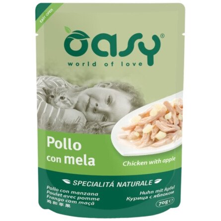 Oasy Specialita Naturali Пауч за Котка с Вкус на Пиле и Ябълки 70 g