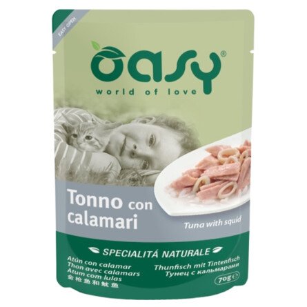 Oasy Specialita Naturali Пауч за Котка с Вкус на Риба Тон и Калмари 70 g