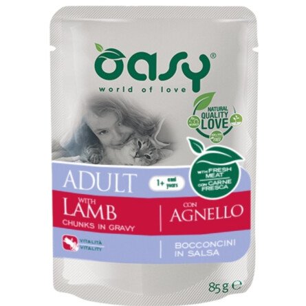 Oasy Bocconcini Пауч за Котки с Агне 12 бр