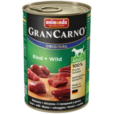 GranCarno Adult Храна за Кучета с Говеждо и Дивеч
