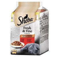 Sheba Fresh and Fine Pouch Храна за Котки с Месно Меню 6 x 50 g