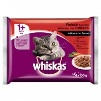 Whiskas Pouch Храна за Котки Месни Ястия в Сос 4 x 100 g