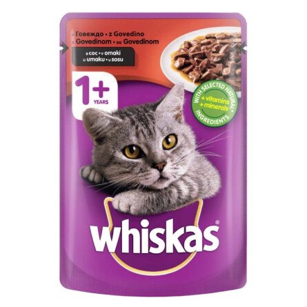 Whiskas Pouch Храна за Котки с Говеждо 100 g