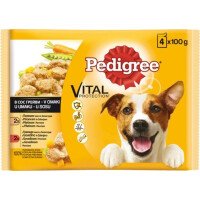 Pedigree Pouch Храна за Кучета с Говеждо, Пиле и Зеленчуци 4х100 гр
