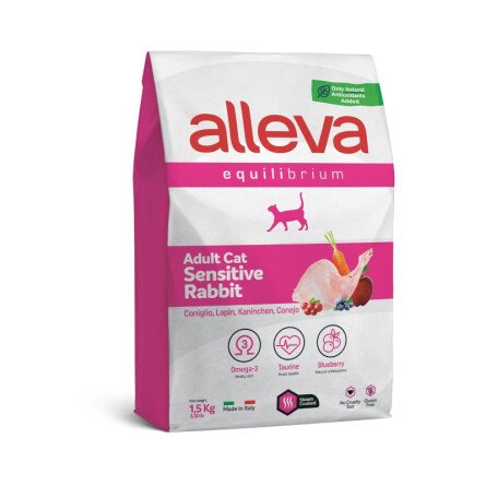 Alleva Equilibrium Sensitive Rabbit (Adult Cat) Храна за Котки със Заешко