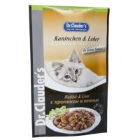 Dr. Clauder's Premium Pouches Храна за Котки със Заек и Черен Дроб 100г