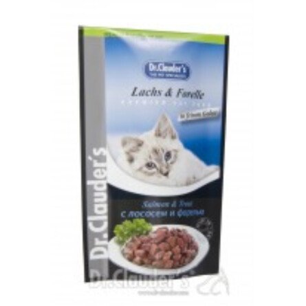 Dr. Clauder's Premium Pouches Храна за Котки със Сьомга и Пъстърва 100г
