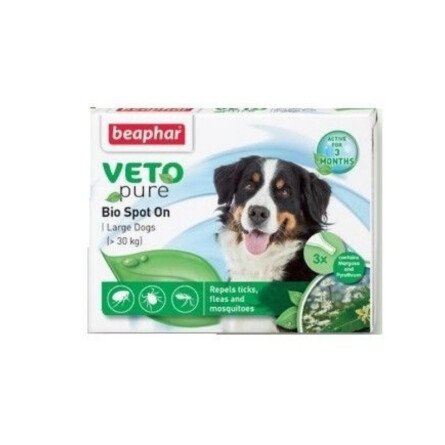 Beaphar Veto Pure Bio Spot On куче едри породи 3бр